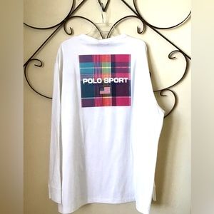 Polo Ralph  Men's White Madras Plaid Logo Graphic Classic Fit T-Shirt size LXX